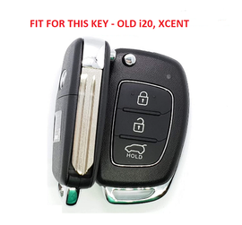 Metal Silicon Car Key case for Hyundai i10 old | Xcent | i20 Old | Old Verna Flip Key