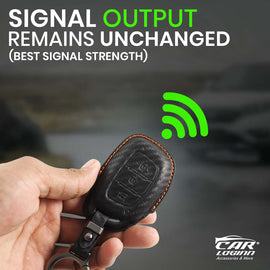 PU-3D Leather Key Case for Hyundai Xcent | Exter | Creta | Venue | I-20 | Aura | I-10 Grand | Tucson | Nios | Verna | Elentra (3 Button Smart Key/ PUSH START KEY)