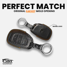 Load image into Gallery viewer, PU-3D Leather Key Case for Hyundai Xcent | Exter | Creta | Venue | I-20 | Aura | I-10 Grand | Tucson | Nios | Verna | Elentra (3 Button Smart Key/ PUSH START KEY)