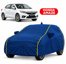 Honda Amaze Car Body Cover | All Weather Resistant | Triple Stitched with Soft Cotton Lining | Side Mirror Pocket