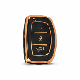 TPU Car Key Cover Fit for Hyundai New Creta Facelift | Grand i10 | Venue | Creta | Exter | Aura | Nios | Verna | i20 Elite (Push Button/Smart Key)