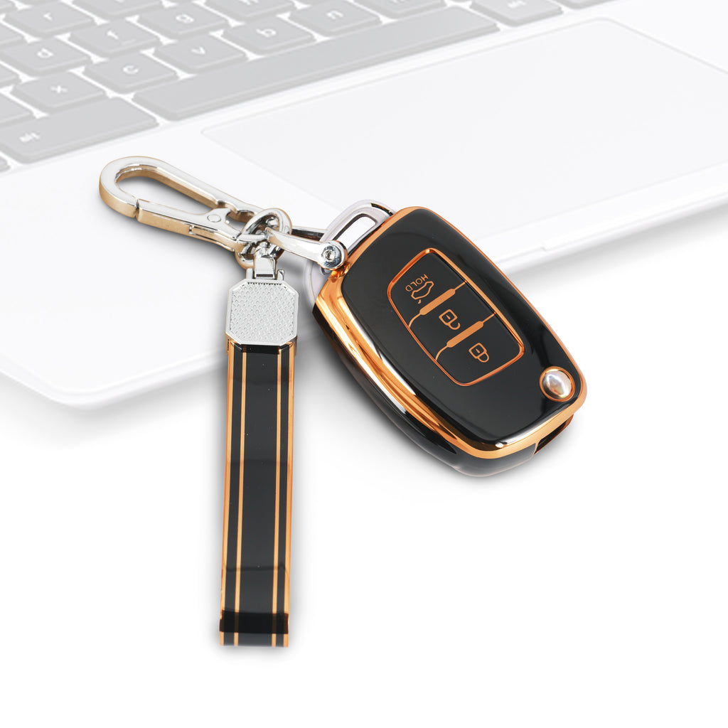 TPU Car Key Cover Fit for Small Key Hyundai Old i10 Grand | Old i20 | Xcent Flip Key