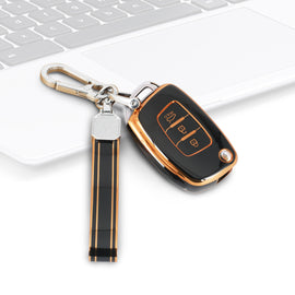 TPU Car Key Cover Fit for Small Key Hyundai Old i10 Grand | Old i20 | Xcent Flip Key