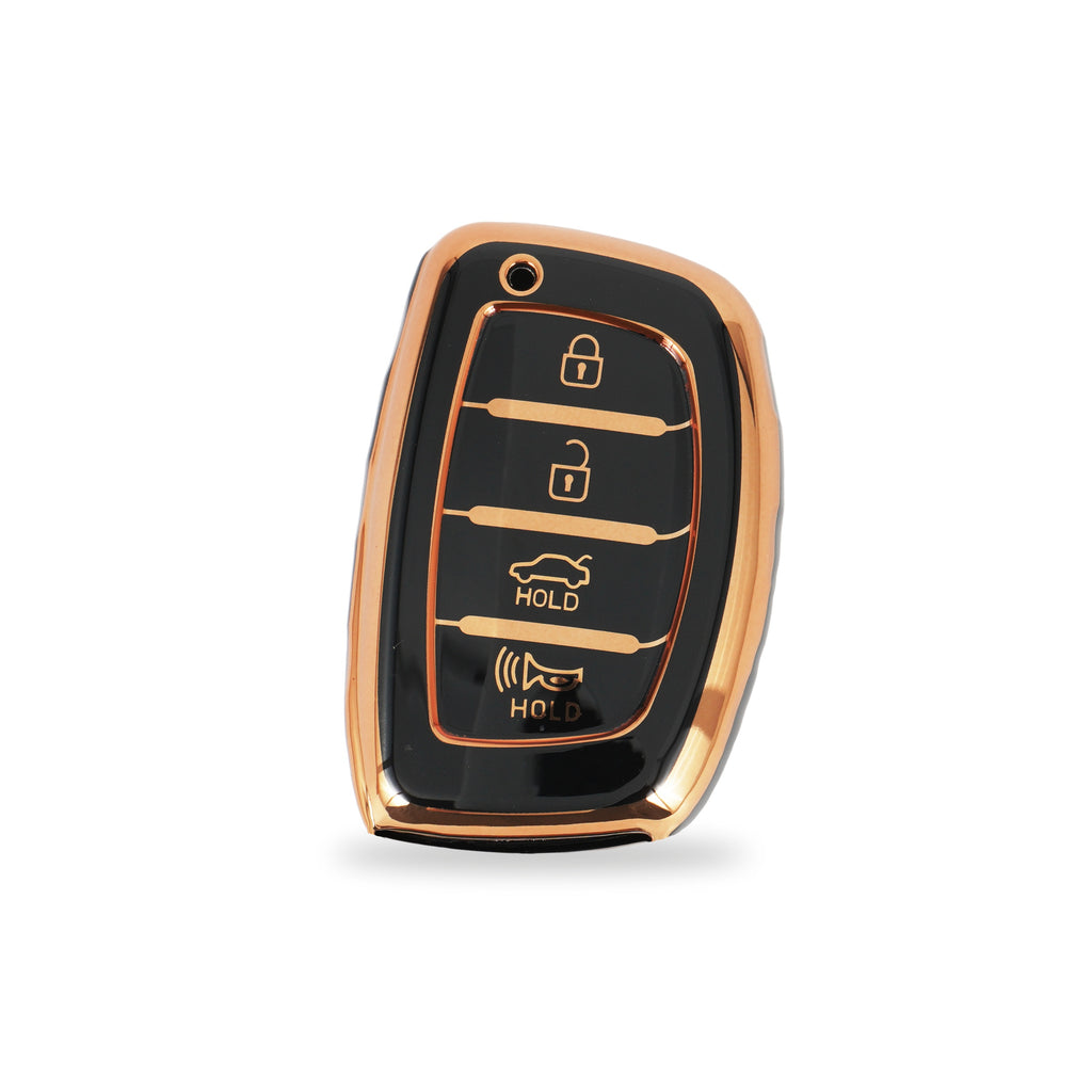 TPU Car Key Cover Fit for Hyundai New i20 | New Creta SX | New Venue SX | Elantra 4 Button Smart Key