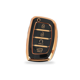 TPU Car Key Cover Fit for Hyundai Alcazar | Creta Facelift 2024 | New Creta SX - 4 Button Smart Key