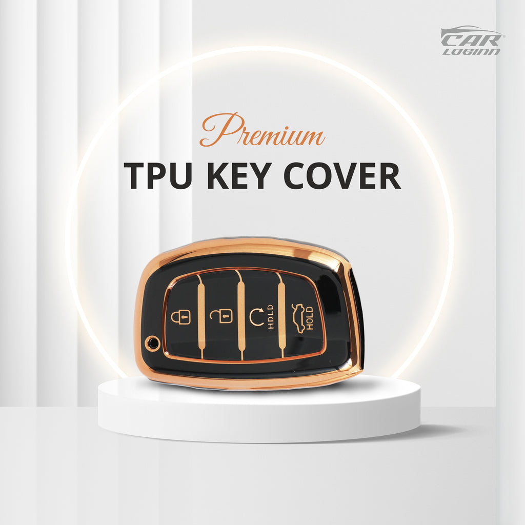 TPU Car Key Cover Fit for Hyundai Alcazar | Creta Facelift 2024 | New Creta SX - 4 Button Smart Key