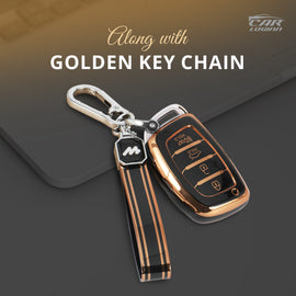 TPU Car Key Cover Fit for Hyundai New i20 | New Creta SX | New Venue SX | Elantra 4 Button Smart Key