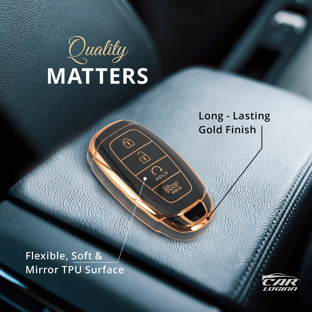 TPU Car Key Cover Fit for Hyundai New Verna 2023 - 4 Button Smart Key