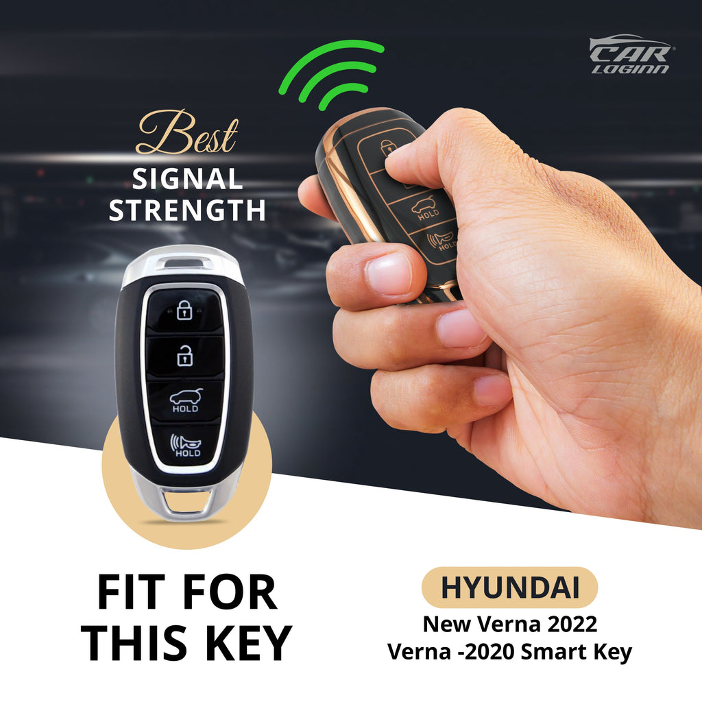TPU Car Key Cover Fit for Hyundai New Verna 2022 | Verna-2020 4 Button Smart Key