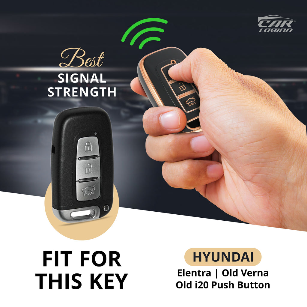 TPU Car Key Cover Fit for Hyundai Elentra | Old Verna | Old i20 Push Button Smart Key