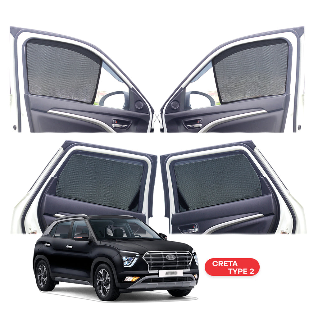 Hyundai Creta Half Window Curtain/Car Sunshades - 4 Pieces