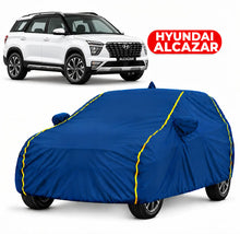 Load image into Gallery viewer, Hyundai Alcazar Car Body Cover | All Weather Resistant | Triple Stitched with Soft Cotton Lining | Side Mirror Pocket