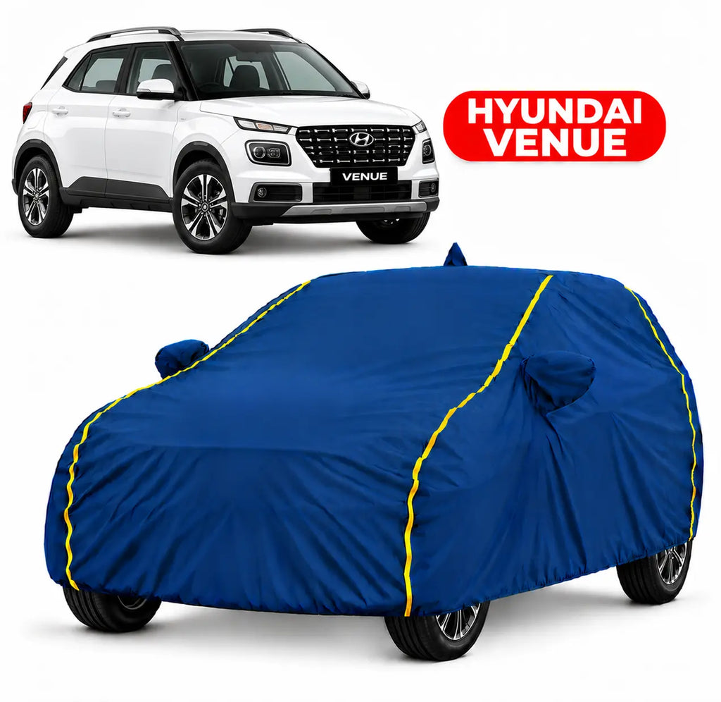 Hyundai Venue Car Body Cover | All Weather Resistant | Triple Stitched with Soft Cotton Lining | Side Mirror Pocket