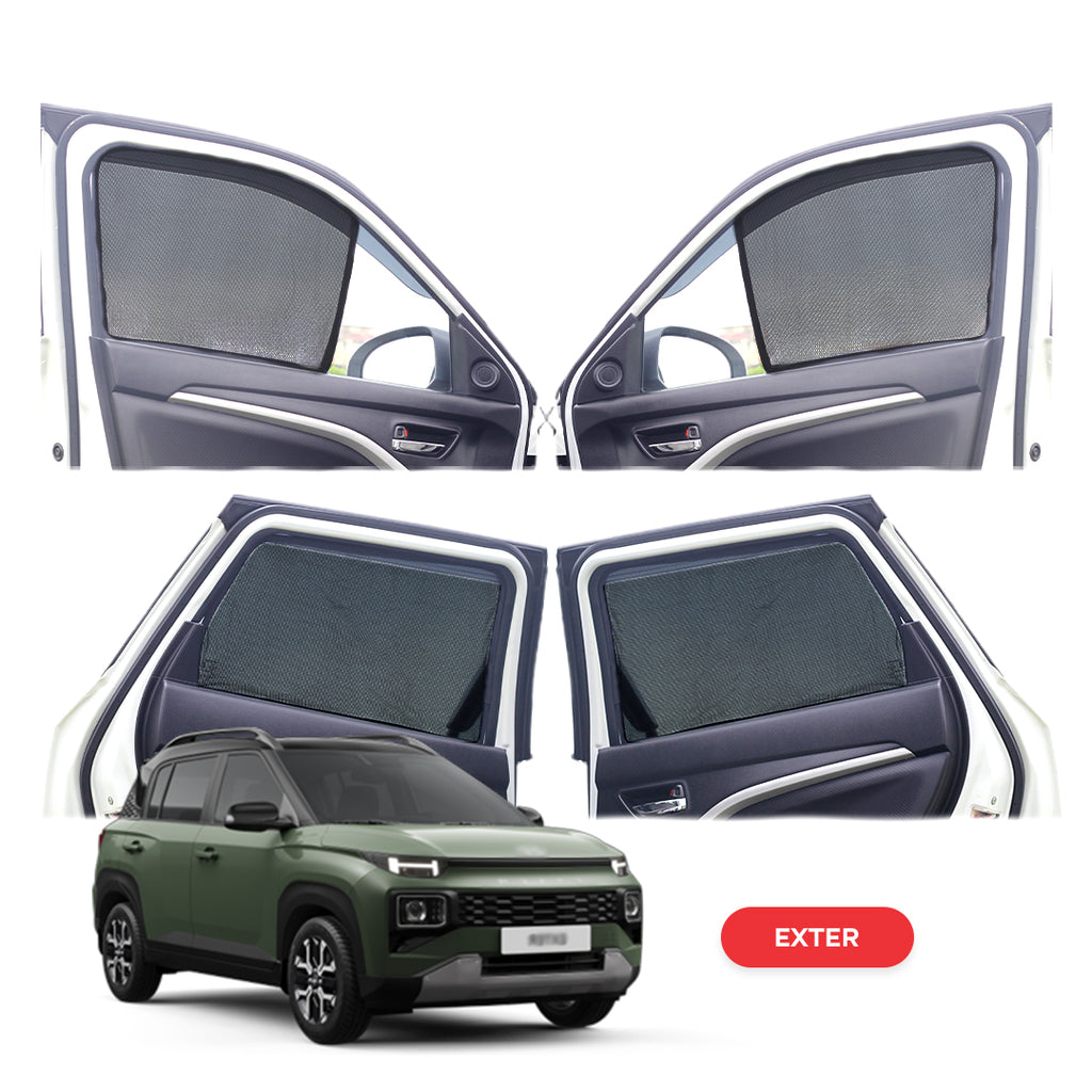 Hyundai Exter Half Window Curtain/Car Sunshades - 4 Pieces