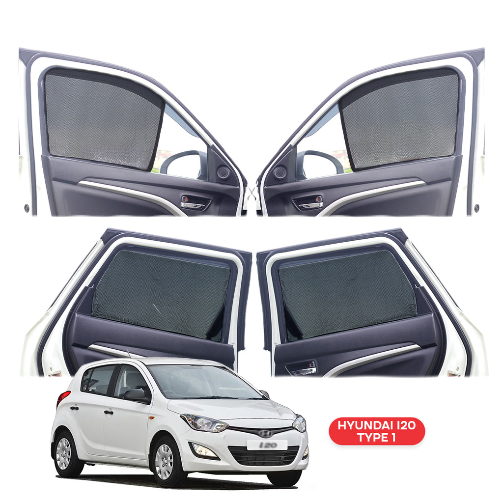 Hyundai i20 Half Window Curtain/Car Sunshades - 4 Pieces