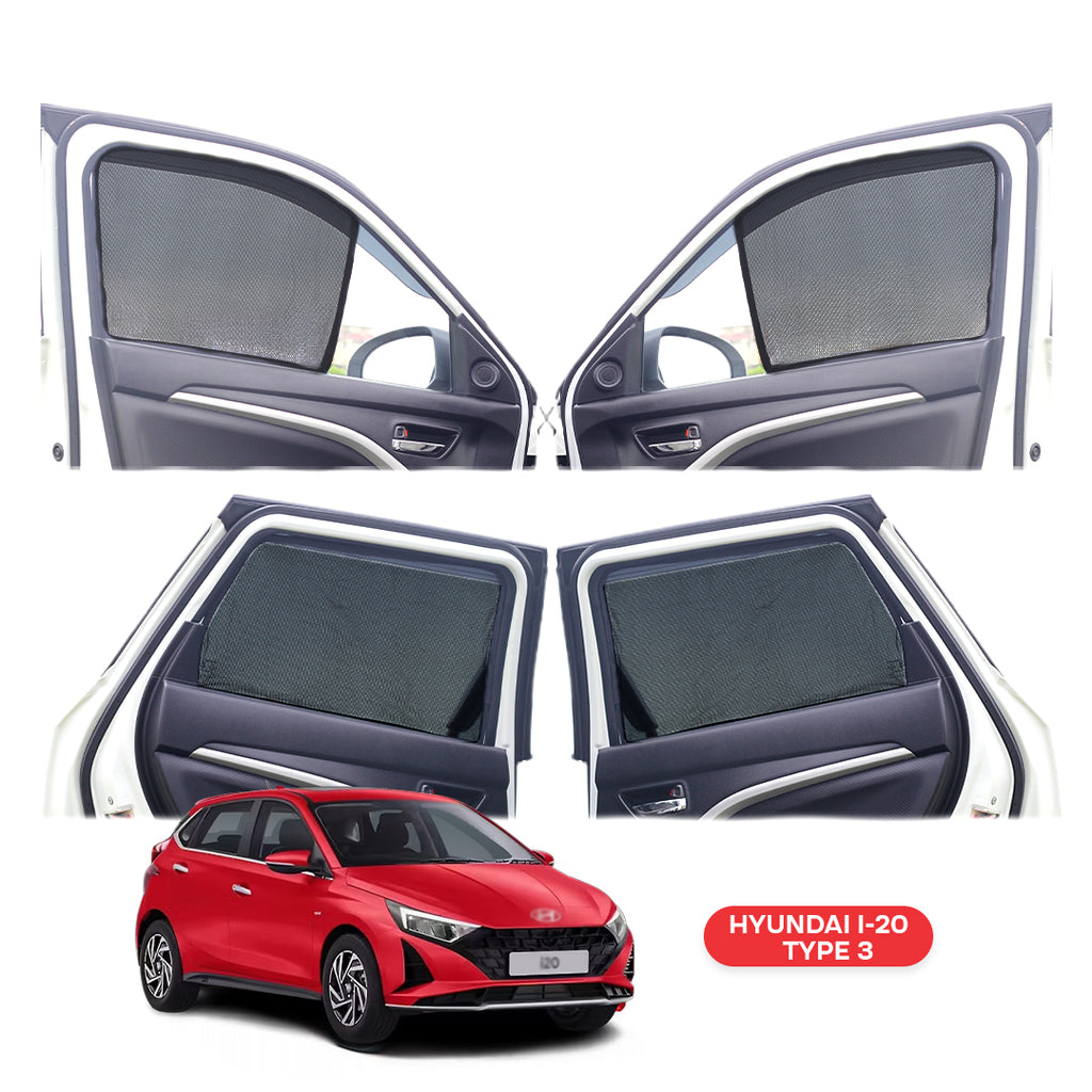 Hyundai i20 Half Window Curtain/Car Sunshades - 4 Pieces