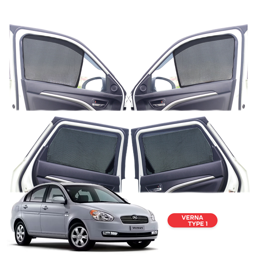 Hyundai Verna Half Window Curtain/Car Sunshades - 4 Pieces