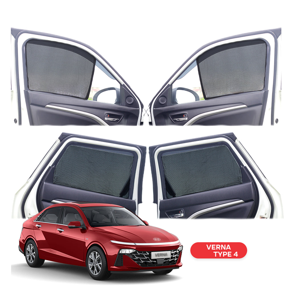 Hyundai Verna Half Window Curtain/Car Sunshades - 4 Pieces