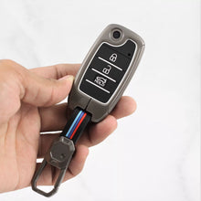 Load image into Gallery viewer, Metal Silicon Car Key Case Fit for KIA Seltos | KIA Sonet | Kia Carens (3 Button Flip Key)