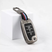 Load image into Gallery viewer, Metal Silicon Car Key Case Fit for KIA Seltos | KIA Sonet | Kia Carens (3 Button Flip Key)