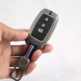 Metal Silicon Car Key case for  KIA Seltos | KIA Sonet | KIA Carens (3 Button Smart Key)
