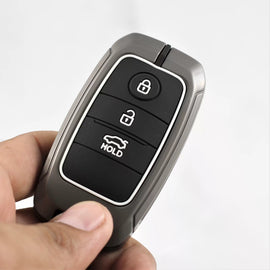 Metal Silicon Car Key case for  KIA Seltos | KIA Sonet | KIA Carens (3 Button Smart Key)