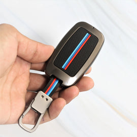 Metal Silicon Car Key Case for KIA Carens | Carnival | Seltos | Sonet  (4 Button Smart Key)