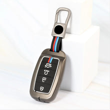 Load image into Gallery viewer, Metal Silicon Car Key Case for KIA Carens | Carnival | Seltos | Sonet  (4 Button Smart Key)