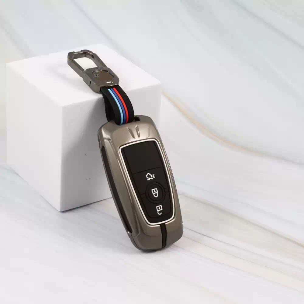 Metal Car Key cover for Ford Figo Aspire | Ecosport | Endeavour | Freestyle (3 Button smart Key )
