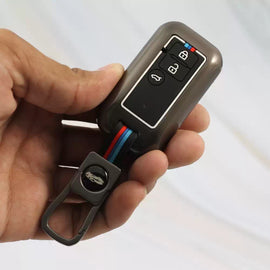 Metal Silicon Car Key cover for Maruti Suzuki Victoris | Grand Vitara | New Brezza | XL 6 | Ertiga | Dezire - 3 Button