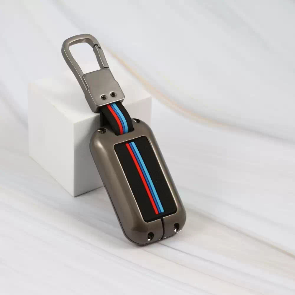 Metal Silicon Car Key cover for Maruti Suzuki Victoris | Grand Vitara | New Brezza | XL 6 | Ertiga | Dezire - 3 Button
