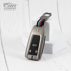 Metal Silicon Key Case for Audi A3 | A4 | A5 | Q3 | Q7 | Q5 | Q8 (3 Button Smart Key)