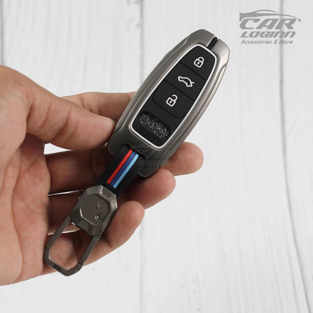 Metal Silicon Key Case for AUDI 3 Button Smart Key