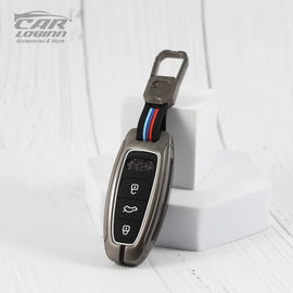 Metal Silicon Key Case for  AUDI A3 | A4 | A5 | Q3 | Q5 | Q7 | Q8  (3 Button Smart Key)