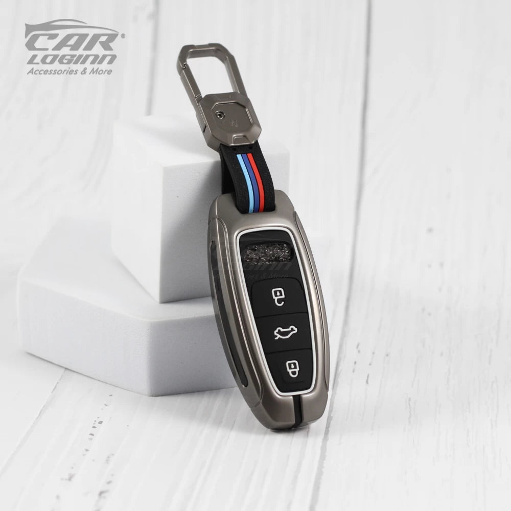 Metal Silicon Key Case for AUDI 3 Button Smart Key