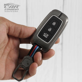 Metal Silicon Car Key Case for Hyundai Elentra | Old Verna | Old i20 - Push Button Smart Key