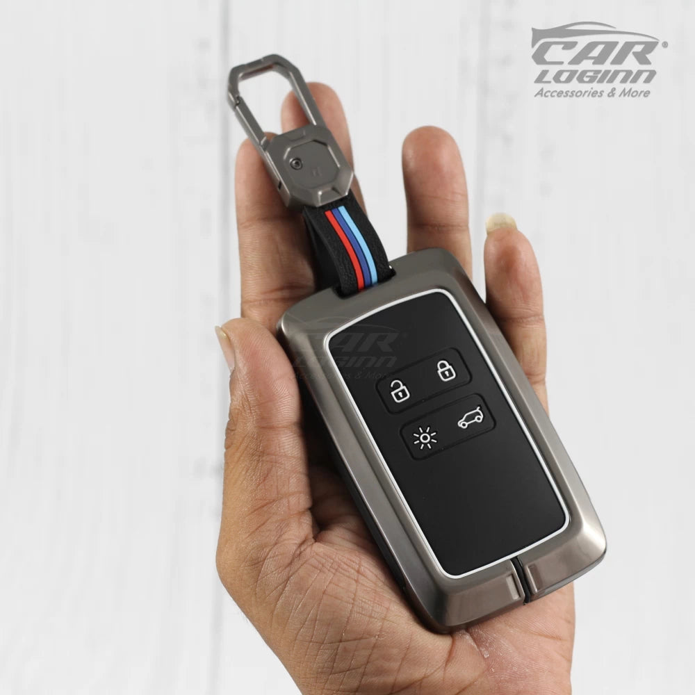 Metal Silicon Car Key Shell for Renault Triber | Kiger | New Kwid Smart Key