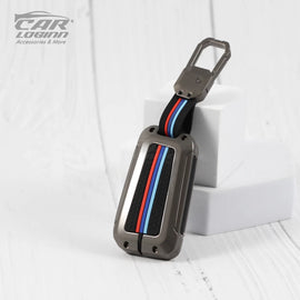 Metal Silicon Key Case for  Skoda Kushaq | Superb | Kodiaq | Slavia | Volkswagen Tiguan | Virtus  3 Button Smart Key