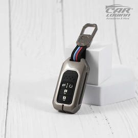 Metal Silicon Key case for Honda Civic | New Amaze | New Honda city 3 Button Smart Key