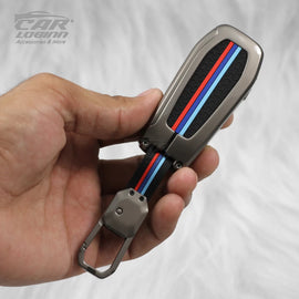 Metal Silicon Car Key Case for Ford Ecosport | Endeavor | Freestyle | Figo Aspire | New Fiesta - 3 Button flip key