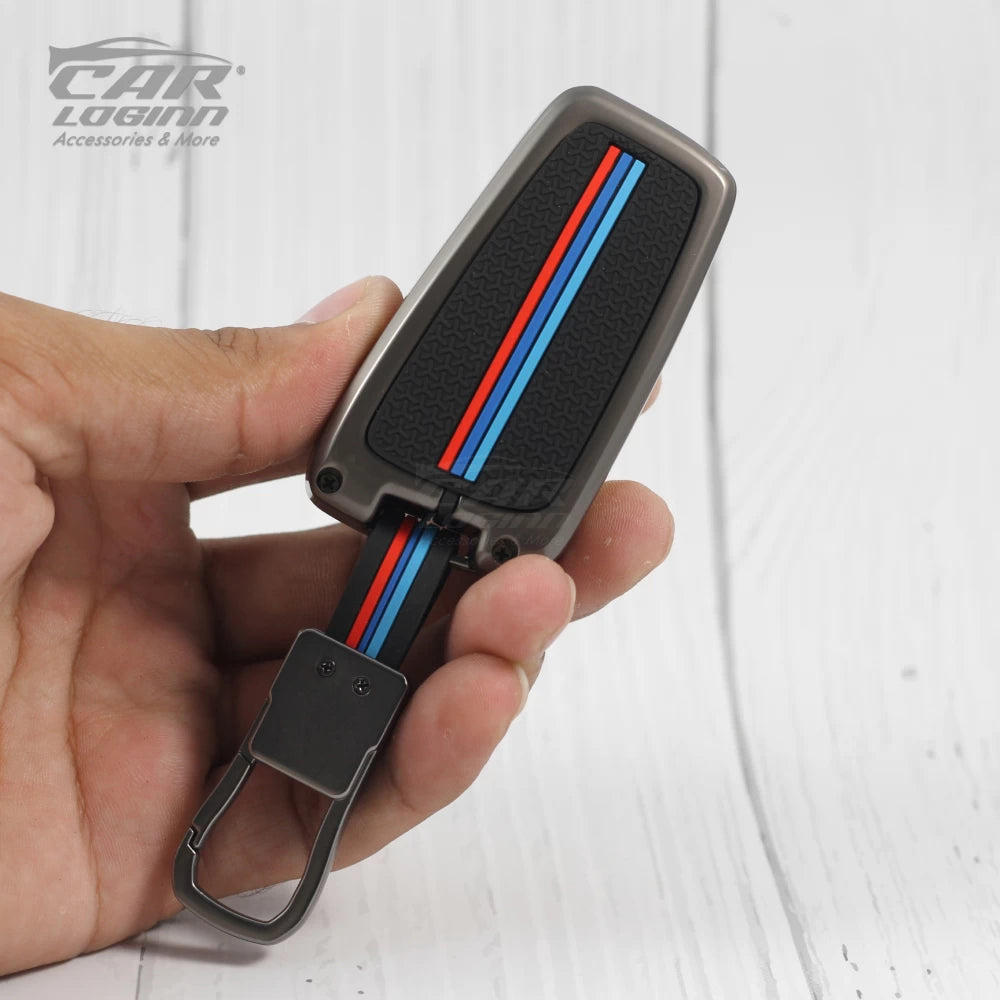 Metal Silicon Car Key Case Fit for Toyota Innova Crysta | Corolla Altis Flip Key