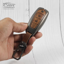Load image into Gallery viewer, Metal Leather Key case for Maruti Suzuki Baleno | Vitara Brezza | S-Cross | Ciaz - (2 Button)