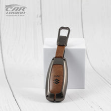 Load image into Gallery viewer, Metal Leather Car Key case for Maruti Suzuki Baleno | Vitara Brezza | Ciaz | S-Cross (2 Button)