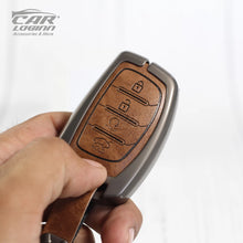 Load image into Gallery viewer, Metal Leather Key Case for New Hyundai 4 Button Smart Key