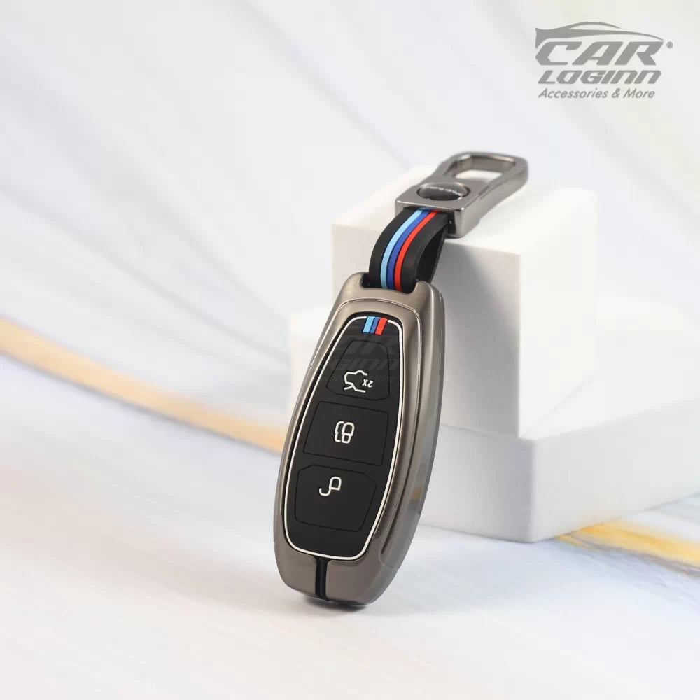 Metal Silicon Car Keycover for Ford 3 Button Smart Key