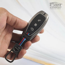 Metal Silicon Car Keycover for Ford Figo | Aspire | Eco-sport | Endeavour | Freestyle (3 Button smart Key )