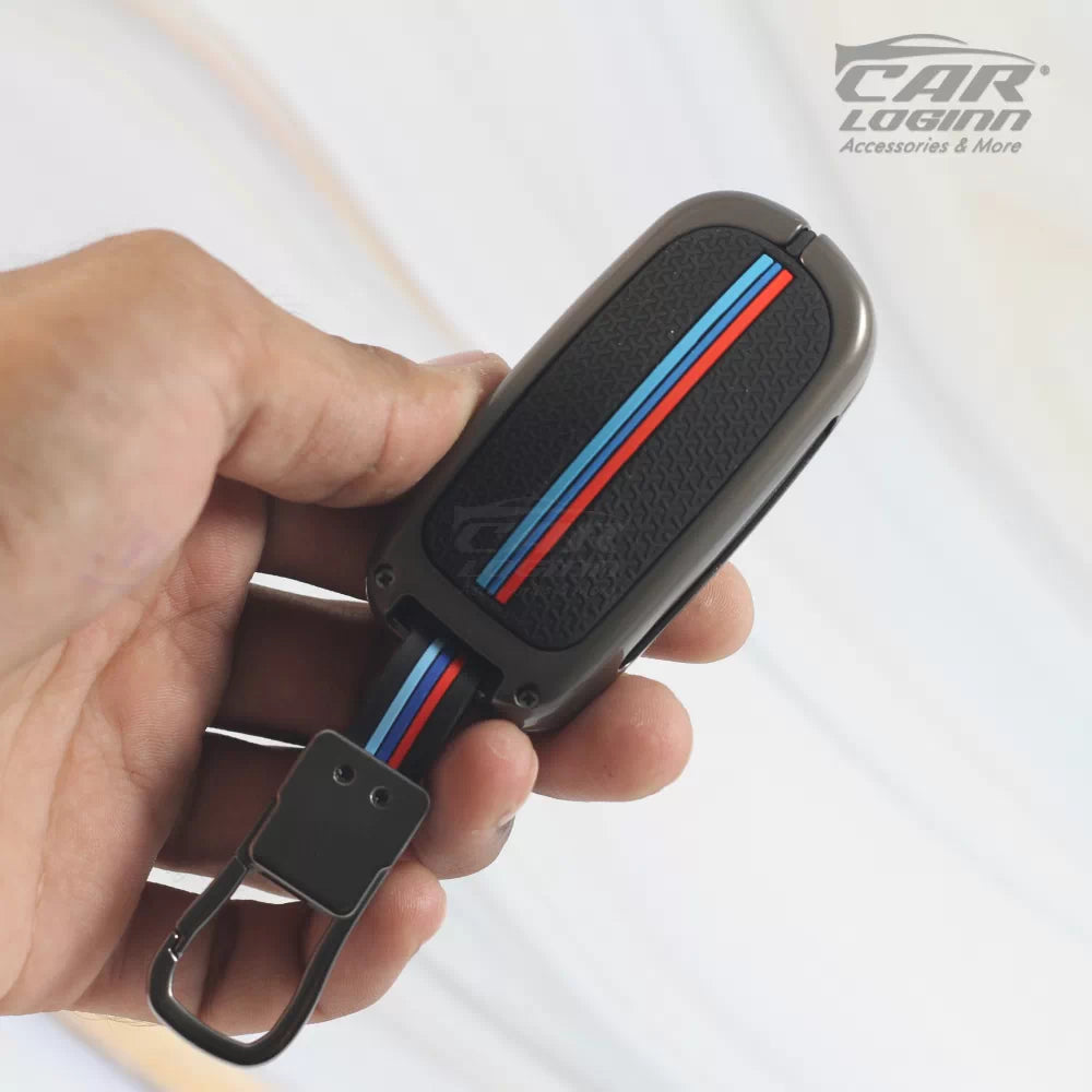 Metal Silicon Key case for Jeep Compass 2 Button Smart Key