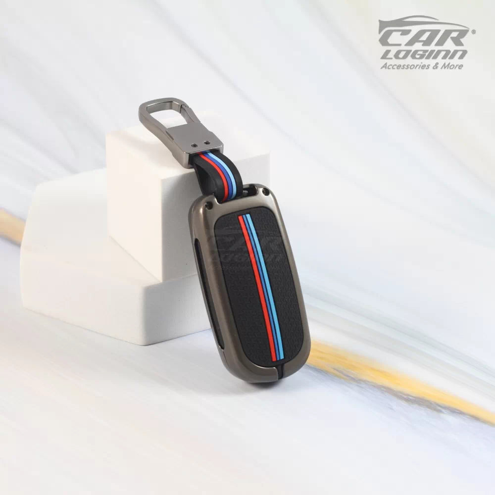 Metal Silicon Key case for Jeep Compass 2 Button Smart Key