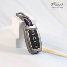Load image into Gallery viewer, Metal Silicon Key case for KIA Carens | Carnival | Seltos | Sonet (4 Button Smart Key)