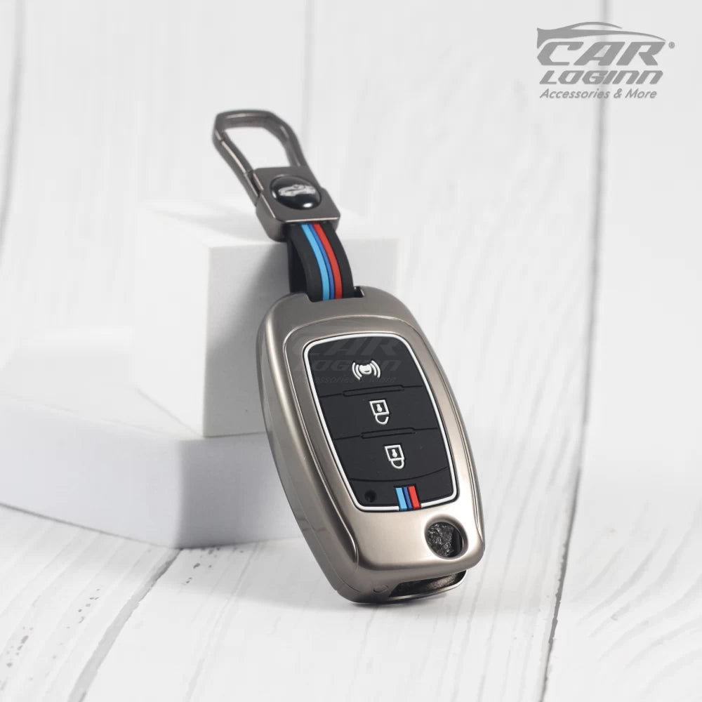 Metal Silicon Key Case fit for Mahindra XUV-300 Flip Key